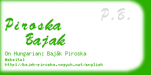 piroska bajak business card